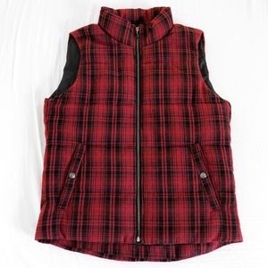 Uniqlo Tartan Turtle Neck Wool Blend Puffer Vest